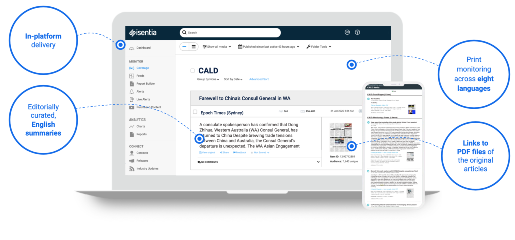 Monitoring foreign language publications through CALD Media Monitoring