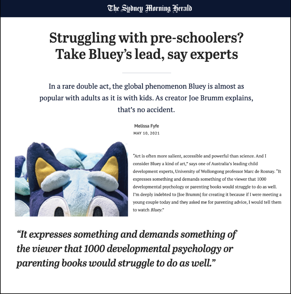 News article about Bluey
