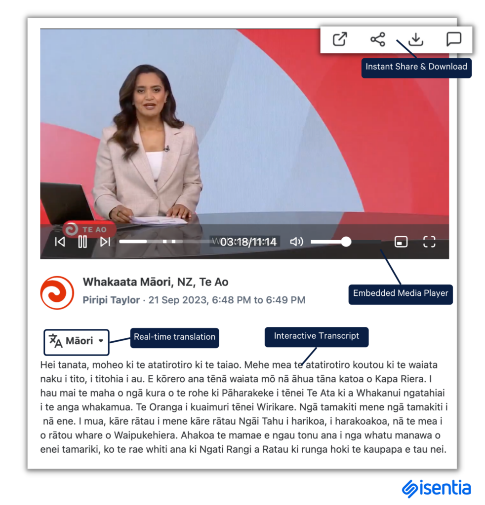 Māori Media translation  platform shot