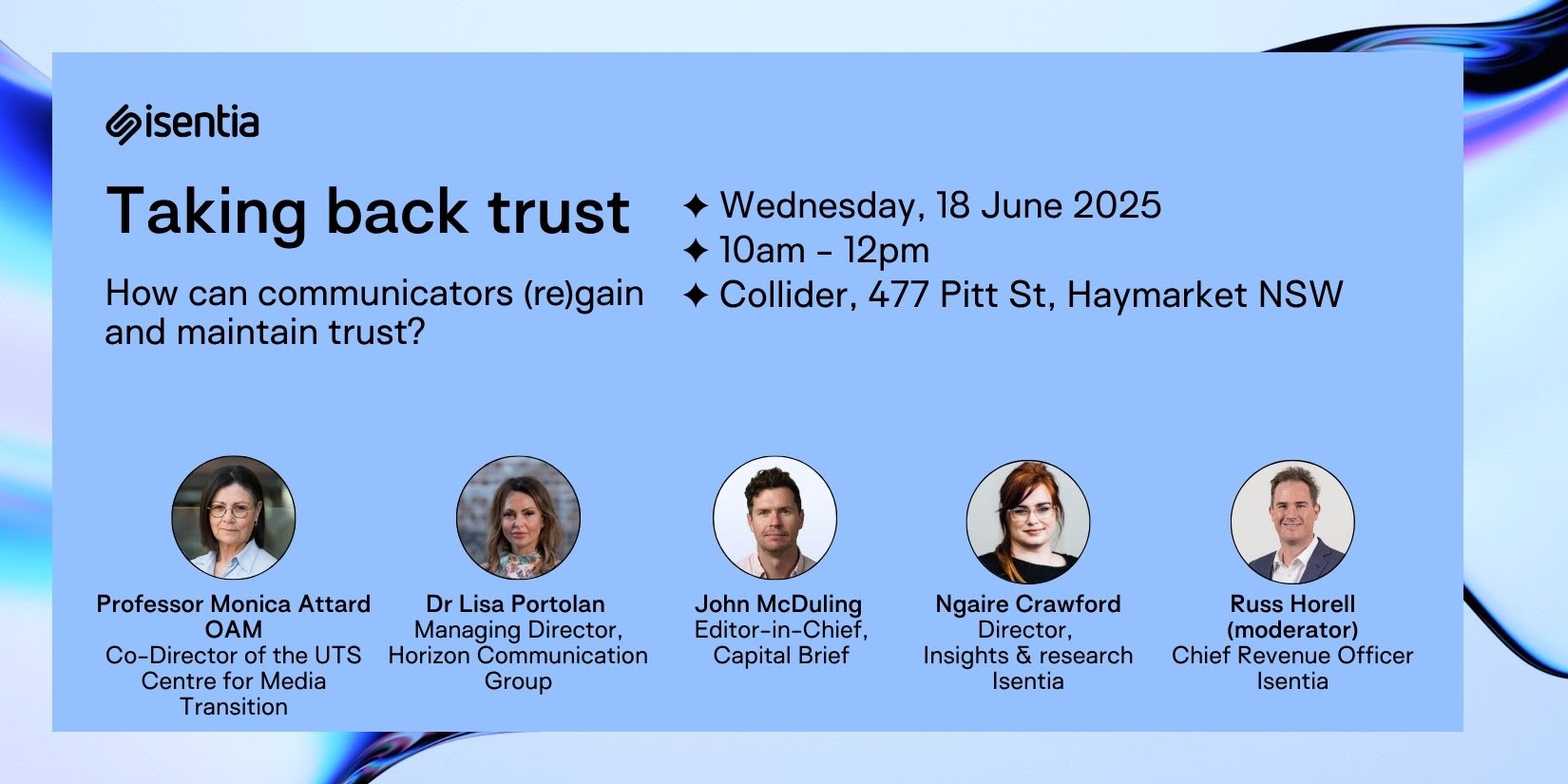 taking back trust event panel